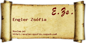 Engler Zsófia névjegykártya
